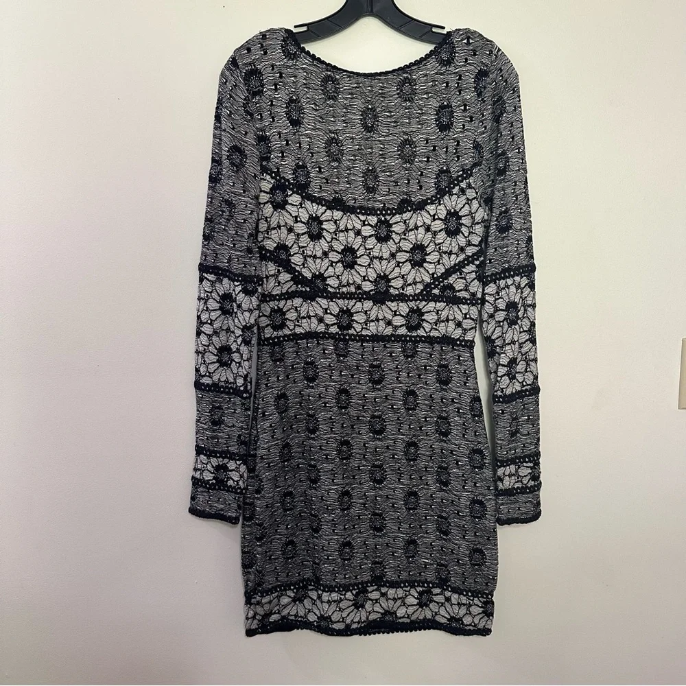 Free People Botanical Forest Knit Lace Long-Sleeve Bodycon Dress Size Medium‎ M